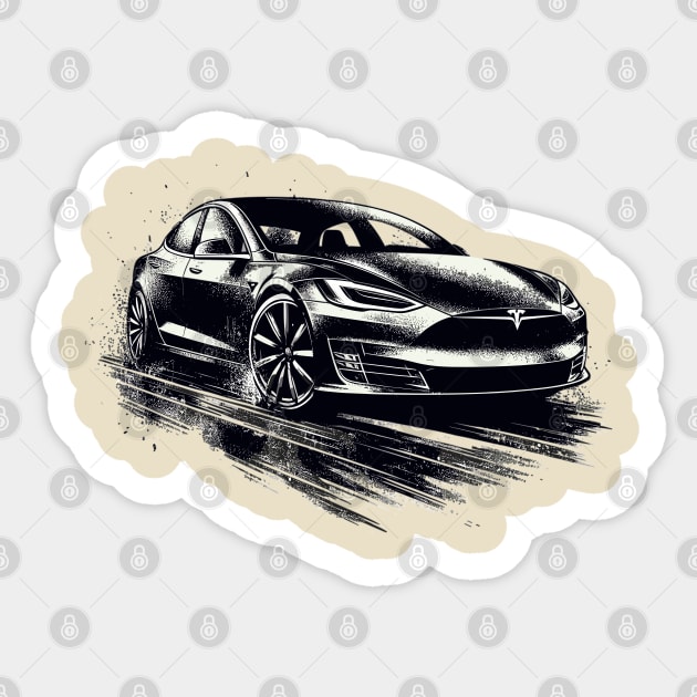 Tesla Model S Sticker by Vehicles-Art